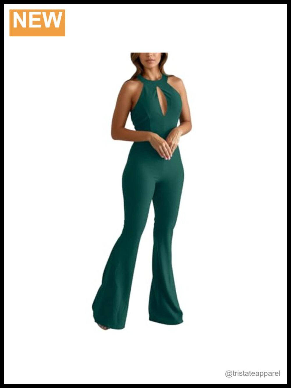 Women's Halter Neck Sleeveless Wide Leg Jumpsuit Dressy Party One-Piece